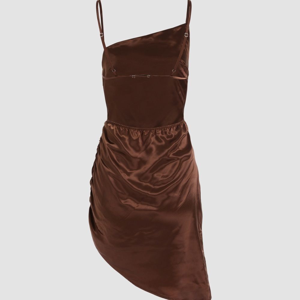 NWT Cider Satin Asymmetrical Mini Dress - Picture 5 of 5